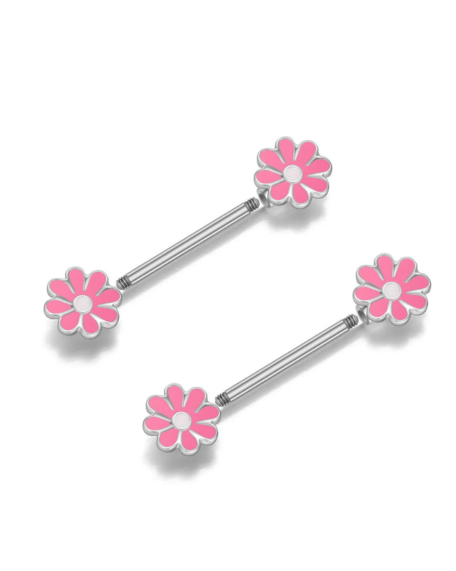 2pcs Heart Bear Dangled Nipple Piercings Screwed 14G Flower Butterfly Shield Bar Barbell Nipple Ring Piercing Nombril Jewelry
