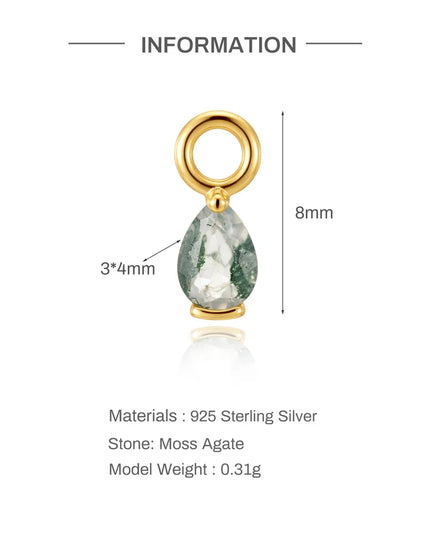Aide 1PC 925 Sterling Silver 18K Gold Threaded Piercing Earring Women Ins Green Red Colors Zircon  Ear Bone Nail Gift Jewelry
