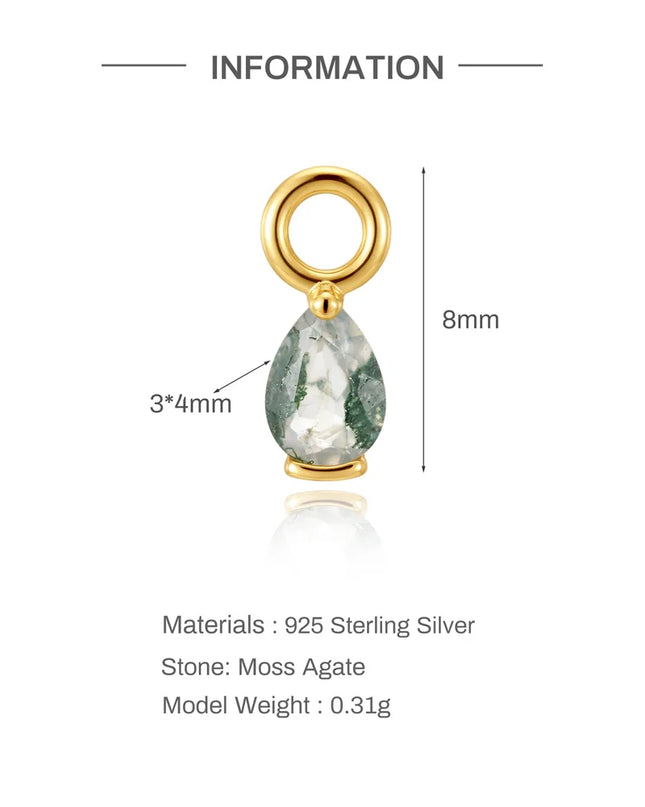 Aide 1PC 925 Sterling Silver 18K Gold Threaded Piercing Earring Women Ins Green Red Colors Zircon  Ear Bone Nail Gift Jewelry