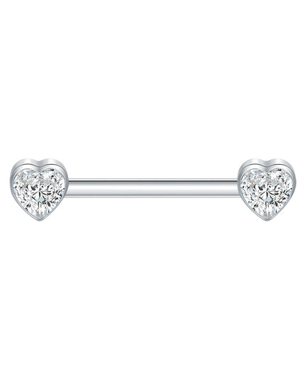 1Pc Titanium Nipple Barbell Piercing Zircon Nipple Ring with Pendant Bar Piercing Internally Threaded Women Body Accessaries