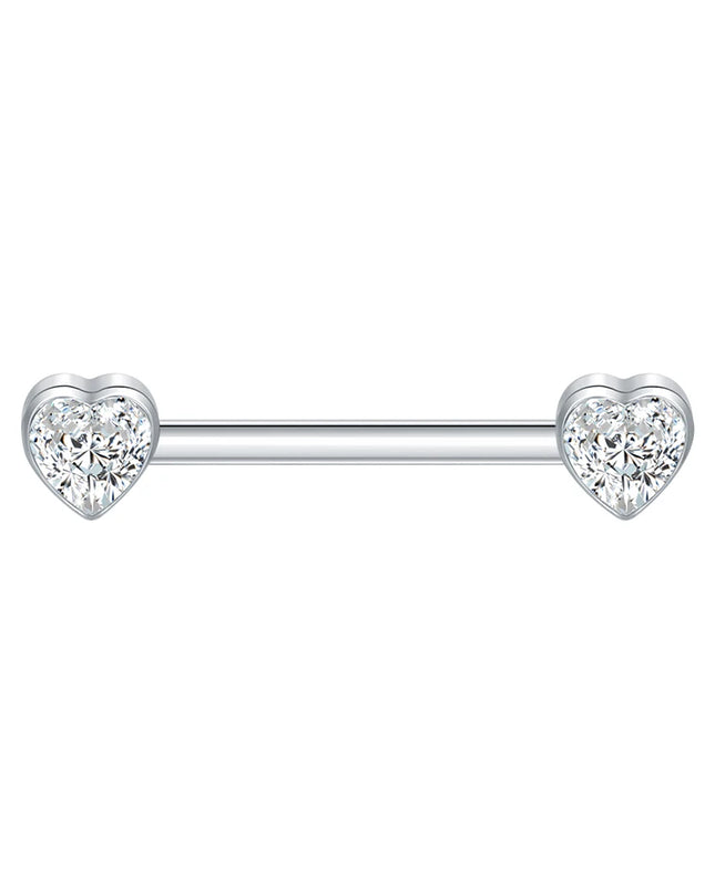 1Pc Titanium Nipple Barbell Piercing Zircon Nipple Ring with Pendant Bar Piercing Internally Threaded Women Body Accessaries