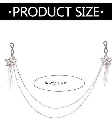 Rhinestones Star Tassels Nipple Chain Noose Rings No Piercing Nipple Jewelry for Women Festival Club Bra Body Chain