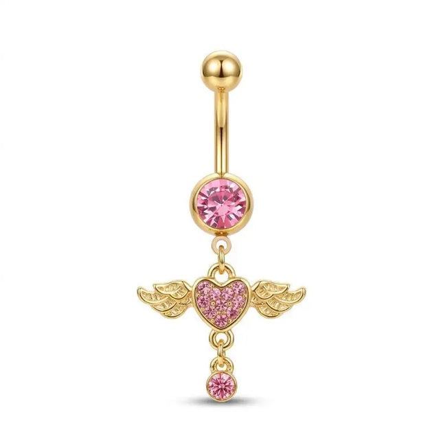 Crystal Pendant Belly Button Ring For Women Star Zircon Navel Ring Jewelry Pentagram Belly Ring Sexy Body Piercing Jewelry