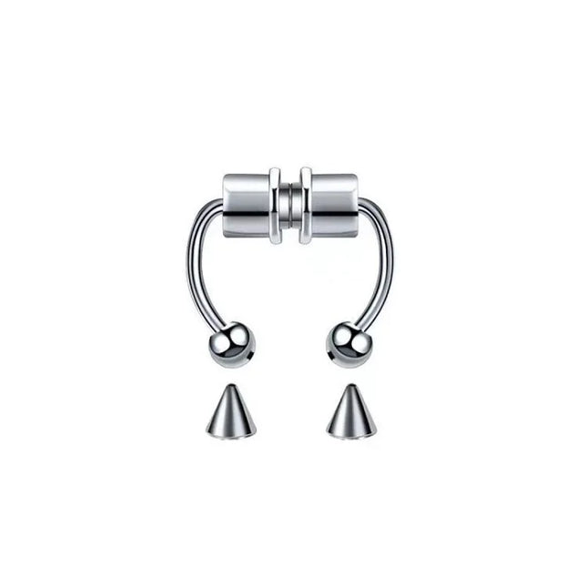 Stainless Steel Magnet Nose Ring Fake Piercing Horseshoe Rings Nose Clip Non-pierced Nose Hoop Fashion Women Men Body Jewelry