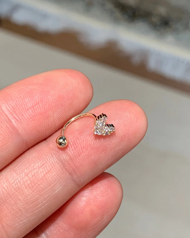1-piece set of light luxury retro style love arrow geometric C-shaped puncture nose ring women's screw buckle nose ring new styl