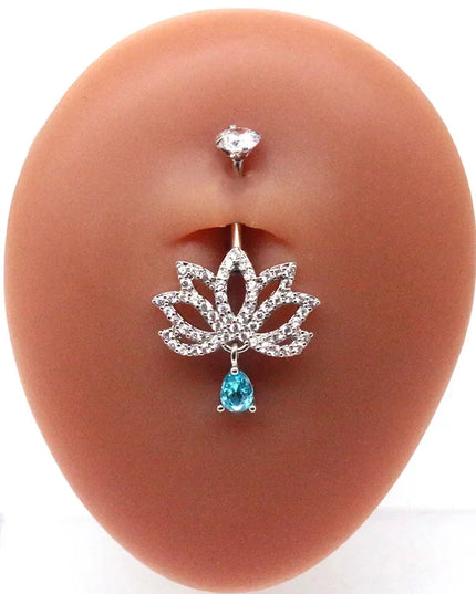 Fashion Crystal Belly Piercing Navel Ring Body Accessories Trigrams Flower Belly Button Piercing Ombligo Studs Jewelry
