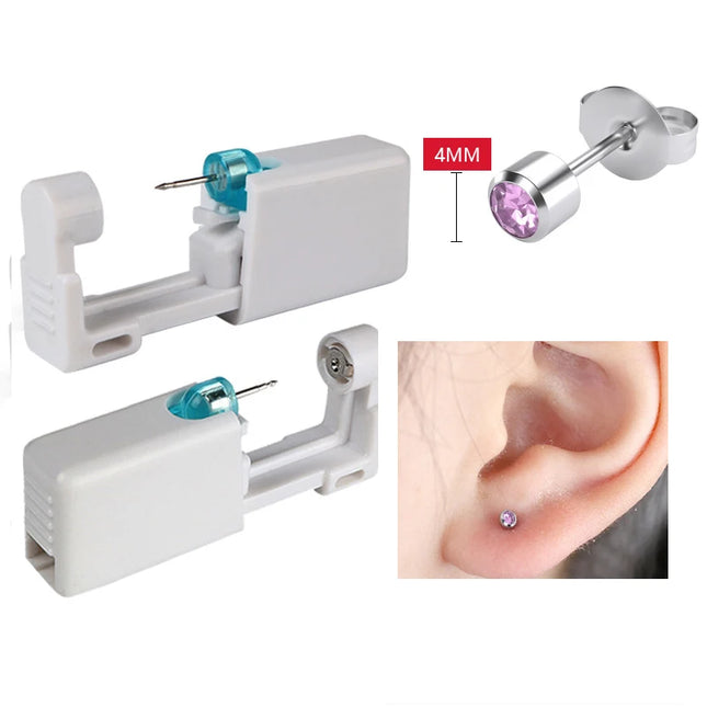 Ear Piercing Gun Disposable Disinfect Safety Earring Piercer Kit Studs Nose Ring Piercing Machine Body Jewelry Tool 17 Colors