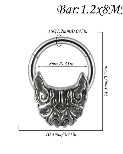 1PC Punk Many Style Black Oil Drip Hinger Septum Nose Ring Stainless Steel Ear Tragus Cartilage Daith Helix Earring Unisex Gift