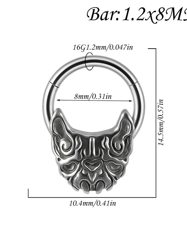 1PC Punk Many Style Black Oil Drip Hinger Septum Nose Ring Stainless Steel Ear Tragus Cartilage Daith Helix Earring Unisex Gift