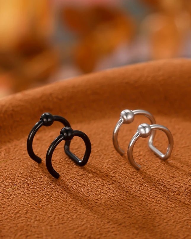 1PC Stainless Steel Fake Nose Ring Hoop Septum Rings Non-Pierced C Clip Lip Ring Earring Fake Nose Piercings Women Body Jewelry