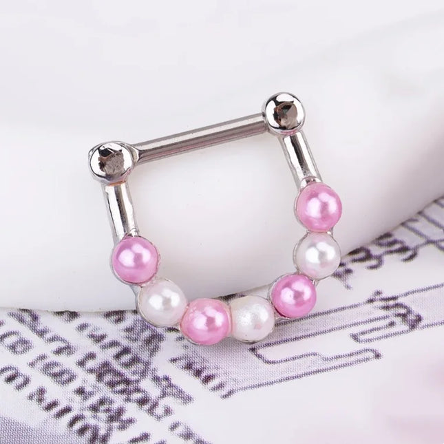 Heart Pearl Nose Rings Pointed Cone Love Lip Pierced Horseshoe Ring Skull Butterfly Nose Septum Piercing Earrings Tragus Jewelry