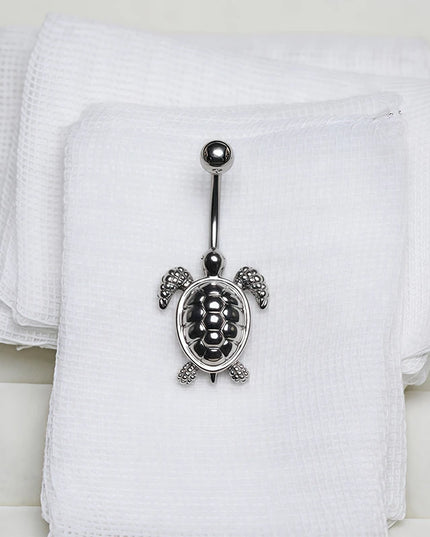 Retro Sea Turtles Belly Button Nail Rings Stainless Steel Anti Allergy For Women Belly Piercing Jewelry Gift