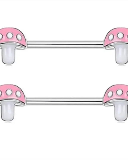 1Pair Stainless Steel Pink Nipple Piercing Jewelry Heart Wings Niplple Barbell Moon Devil Nipple Rings Body Piercing Pezon Mujer