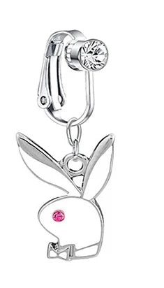 1pc Belly Button Rings Bunny Navel rings Gold color Rabbit Belly Rings for Women Gem stone Pink Bunny Fake Belly Piercing Ring