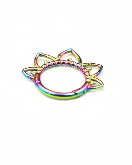 Stainless Steel Nose Ring Flower Hinged Septum Clicker Nose Hoop Seamless Nose Ring for Women Cartilage Nose Piercing Jewelry