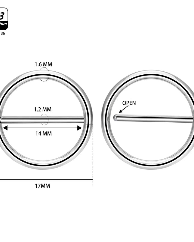 1/10pcs G23 Titanium Piercing Nipple Piercing Breast Ring Minimalist for Women Round Geometric Nipple Ring Body Piercing Jewelry