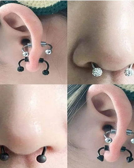 Stainless Steel Magnet Nose Ring Fake Piercing Horseshoe Rings Nose Clip Non-pierced Nose Hoop Fashion Women Men Body Jewelry