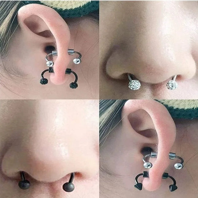 Stainless Steel Magnet Nose Ring Fake Piercing Horseshoe Rings Nose Clip Non-pierced Nose Hoop Fashion Women Men Body Jewelry