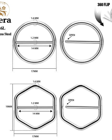1/10PCS Stainless Steel Nipple Piercing Jewelry 14G Round Nipple Ring Women Girls Body Jewelry