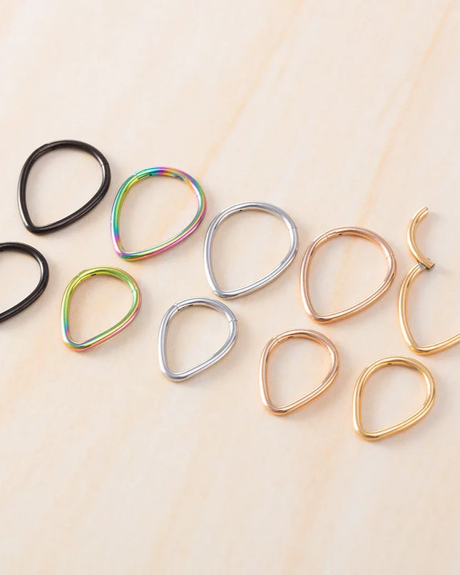 Drip nose Ring Fashion stainless steel closed ring Hinge nasal septum ear bone multi-purpose ring piercing jewelry