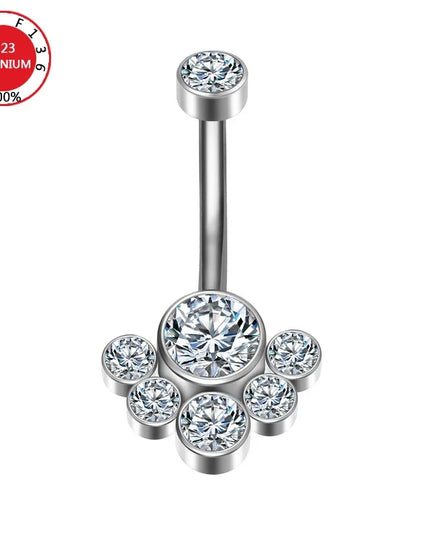 Belly Button Piercing Cartilage Diaphragm Navel Titanium Surgical Steel Woman Zircon Crystal Body Jewelry Women Accessories