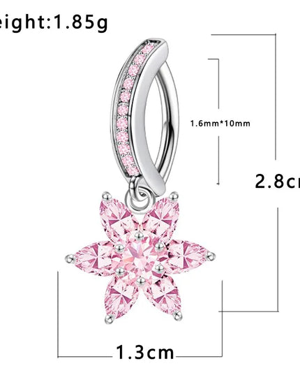 Pink Butterfly Belly Button Piercing Jewelry Women Cz Navel Barbell Fashion Crystal Reverse Curved Belly Rings Piercing Ombligo