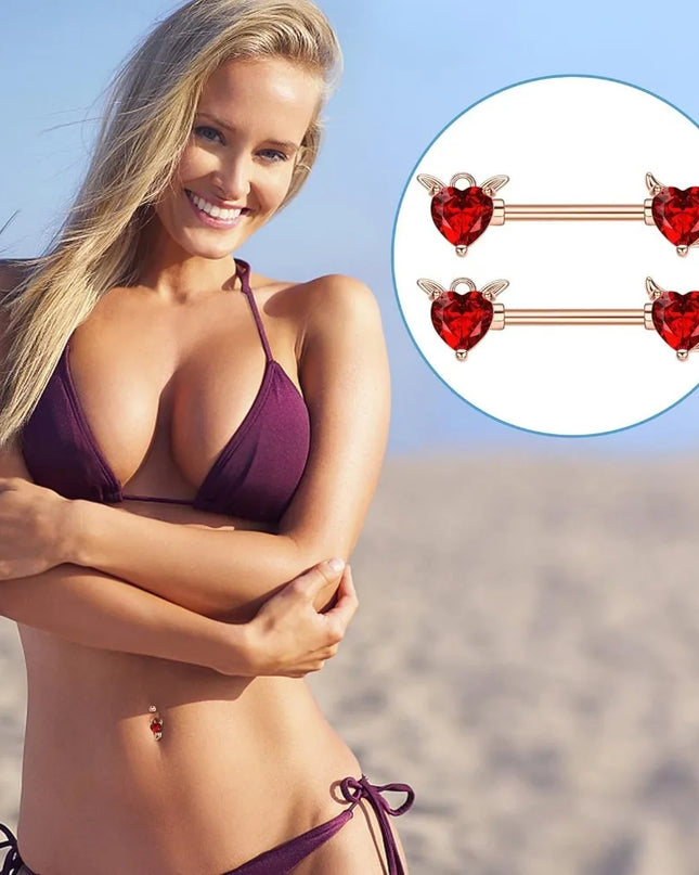 BESTEEL Belly Button Rings Stainless Steel Nipple Rings 14G Navel Barbell Belly Piercing Nipple Piercing Jewelry for Women