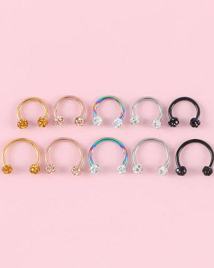 Nose Cuff Party Men Earrings Gifts Diamond Body Jewelry Stainless Steel Septum Rings Piercing Nose Ring