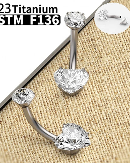 G23 Titanium Sexy Belly Button Rings Piercing ASTM F136 Zircons Wholesale Belly Button Body Jewellery For Women