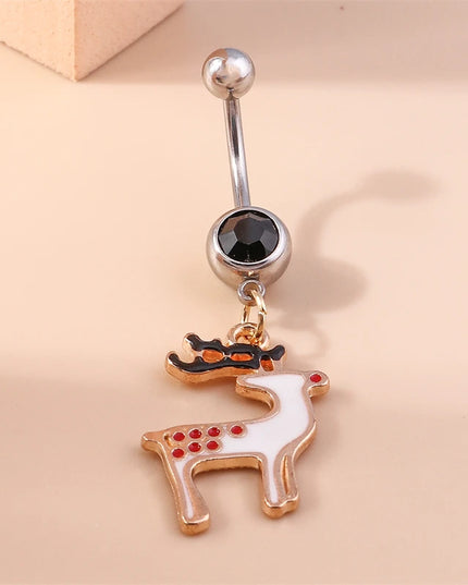 Cute Christmas Tree Belly Button Rings for Women Sexy Piercing Body Jewelry Navel Rings Girls Party Festival Jewelry Gifts