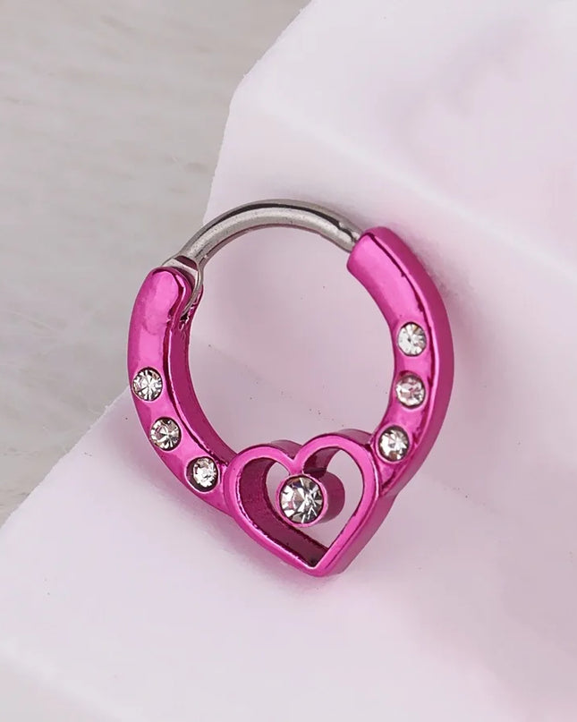 Heart Pearl Nose Rings Pointed Cone Love Lip Pierced Horseshoe Ring Skull Butterfly Nose Septum Piercing Earrings Tragus Jewelry