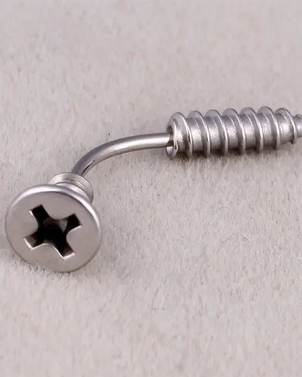 Tidal Current Personality Stainless Steel Screw Belly Button Rings Belly Button Piercing Belly Piercing Jewelry For Women