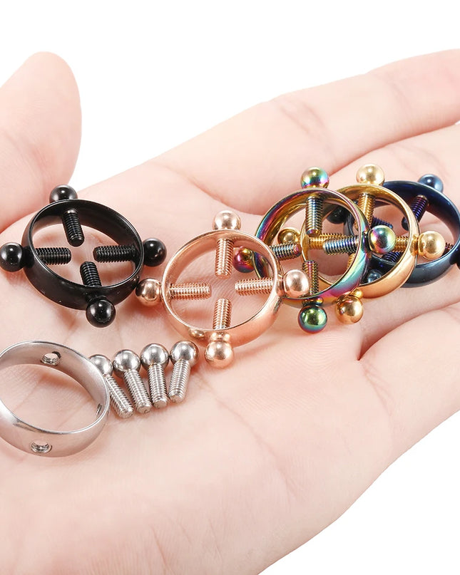 1Pair Stianless Steel Nipple Rings Piercing Jewelry Wholesale Women Sexy Clips Nipple Ring Clamps Pierced  Body Jewelry