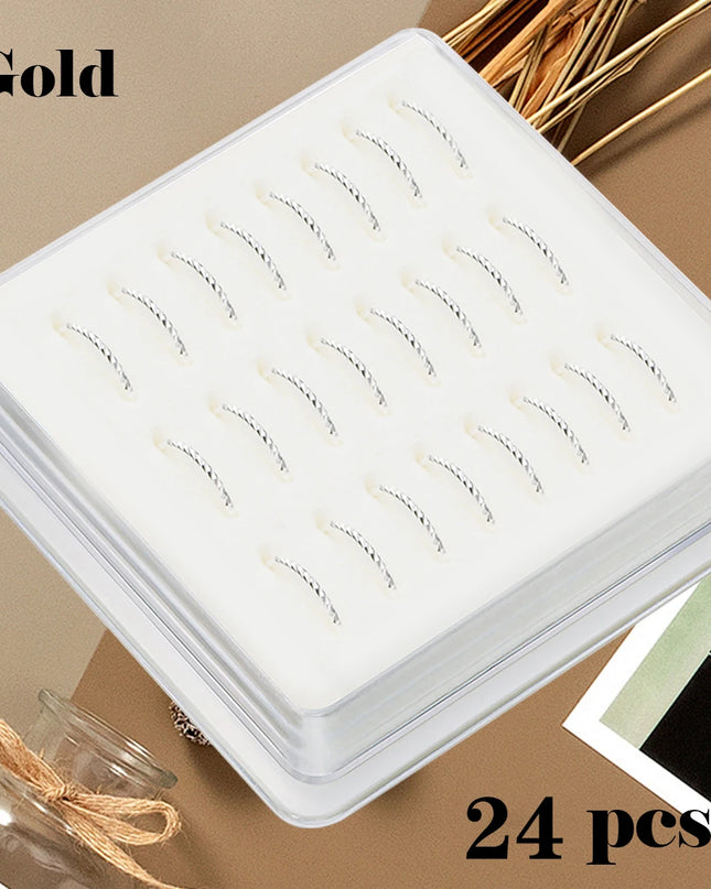 Sterling Silver 925 Pierceing Nose Ring Simple Round Size 6mm 8mm 10mm Printing Twist Rope Nose Ring Women Jewelry Nose Rings