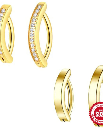 CANNER 1PC 925 Sterling Silver Smooth Abdominal Puncture Belly Button Buckle For Women Ins Minimalist Zircon Fine Body Jewelry