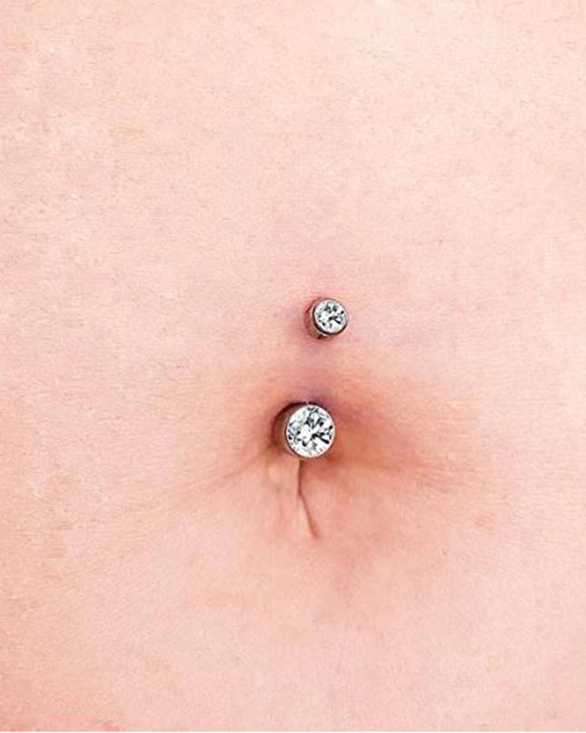 F136 Titanium Belly Button Piercing Industrial Hinge Segment External Helix Zircon Fashion Charming Women Body Jewelry Wholesale