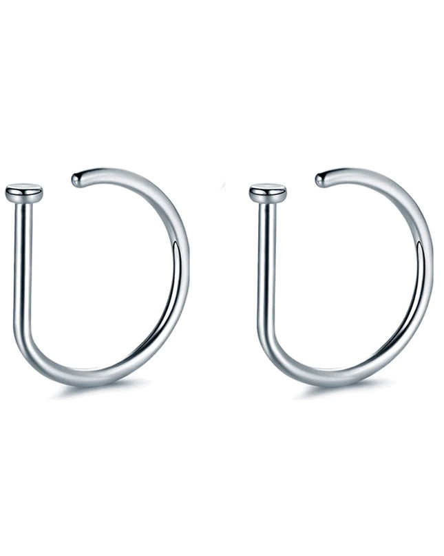 Fake Nose Ring Hoop Lip Labret Ring for Women Non Pierce Hoop Nose Ring  Septum Hoop  Ring Tragus Rook Ring Non Piercing Jewelry