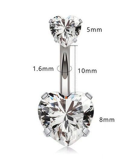 1PC Heart Belly Button Ring JewelryNavel Pircing Umbilical Pircing  Ring Navel Piercing Ring Cooper Belly Button Piercing Ring