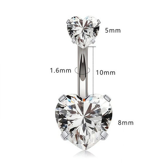 1PC Heart Belly Button Ring JewelryNavel Pircing Umbilical Pircing  Ring Navel Piercing Ring Cooper Belly Button Piercing Ring