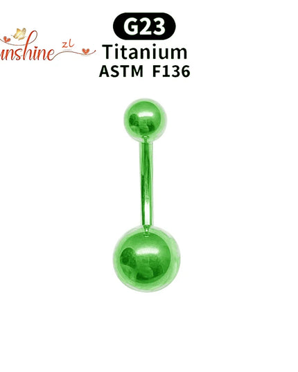 G23 Titanium 14G Belly Button Rings Zircon Highly Polishing Threaded Eyebrow Nails ASTM F136 Body 1pcs Wholesale Belly Button