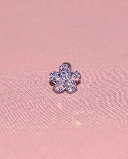 1PC Crystal Flower Helix Piercing Earring Stainless Steel Ear Piercing Conch Flat Piercing Cartilage Ear Stud Body Piercing