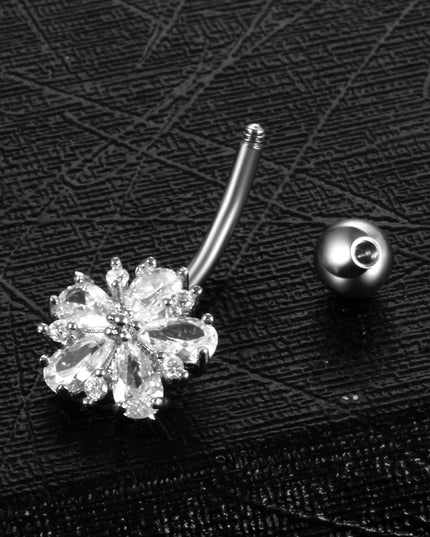 1PC Belly Button Piercing Crystal Ball Butterfly Navel Piercing Stainless Steel Belly Button Ring Cartilage Earring Jewelry