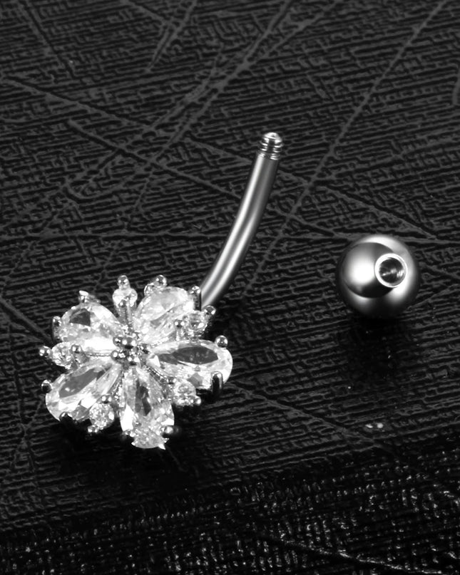 1PC Belly Button Piercing Crystal Ball Butterfly Navel Piercing Stainless Steel Belly Button Ring Cartilage Earring Jewelry