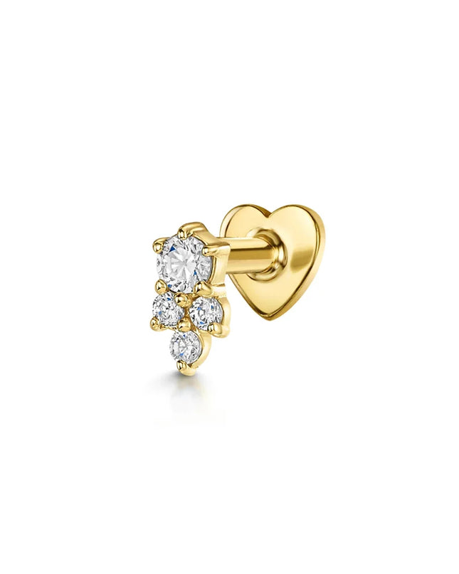 AIDE Heart Round Ball Flat Helix Piercing Earring 925 Sterling Silver Ear Studs Geometric Zircon Exquisite Trinket Studs Aretes