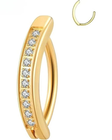 14G Cubic Zirconia Belly Button Ring, Simple Curved Reverse Belly Button Ring Women's Belly Button Piercing Jewelry