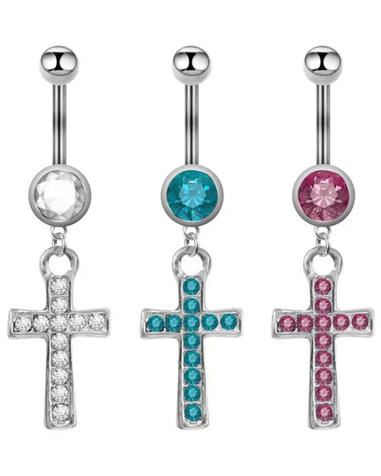 Sexy Cross Belly Navel Piercing Stainless Steel Fashion Belly Ring For Women Body Jewelry