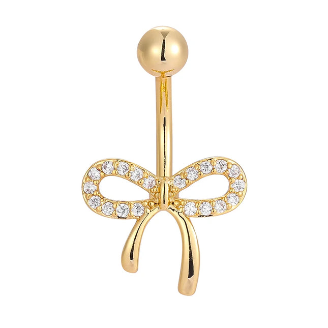 1PC 14G Surgical Steel Belly Button Rings Bow Butterfly Snake Cubic Zirconia Belly Button Barb Ombligo Piercing Jewelry