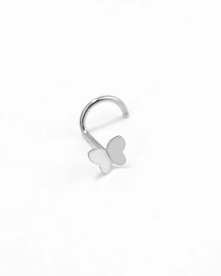 1pcs 20G Stainless Steel Nose Stud Rings for Women Nose Piercing Bend Butterfly Nose Ring Earring Nose Studs Piercing Jewelry