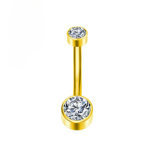 F136 Titanium Belly Button Piercing Hinge Segment External Helix 16G Zircon Piercing navel Women Sexy Body Jewelry Wholesale
