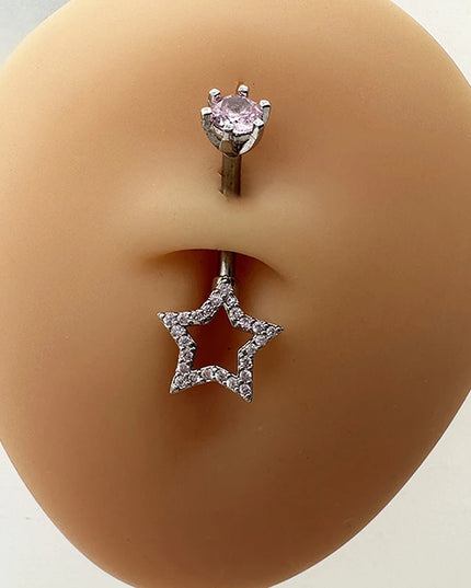 Sexy Piercing Navel Nail Body Jewelry For Women Girls Personalized Simple Cross Pendant Belly Button Rings Gifts